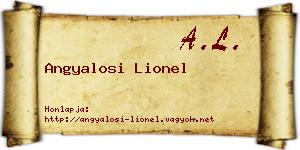 Angyalosi Lionel névjegykártya